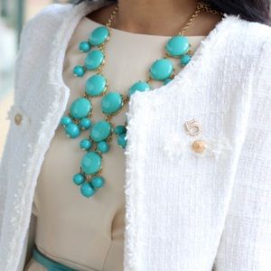 [J Crew] Bubble bib green/turquoise necklace